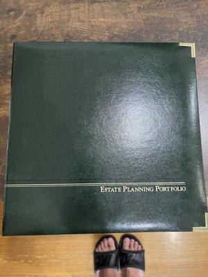 Estate planning portfolio completed day of signing ceremony.