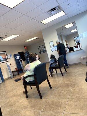 Waiting room.  Max 10 people.