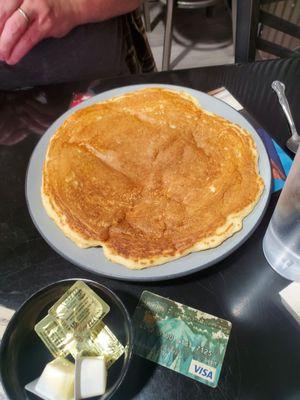 Plate sized pancake.