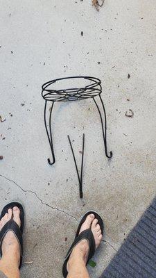 Broken plant stand