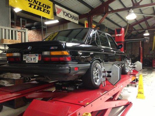 Sporty suspension upgrades on this E28 M5 followed by visit to the car chiropractor.