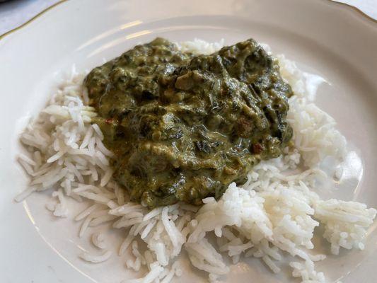 Saag with lamb