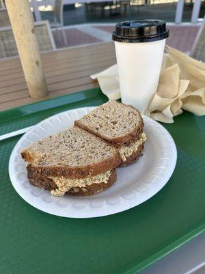 Tuna Salad Sandwich and a Raspberry Mango Smoothie