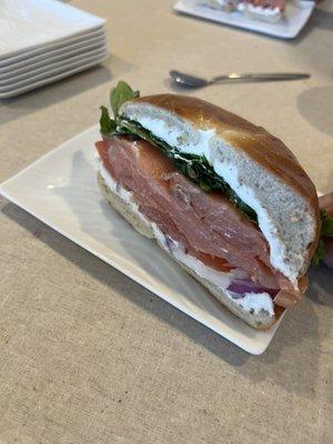 Bagel And Bagel with Lox Spread Breakfast