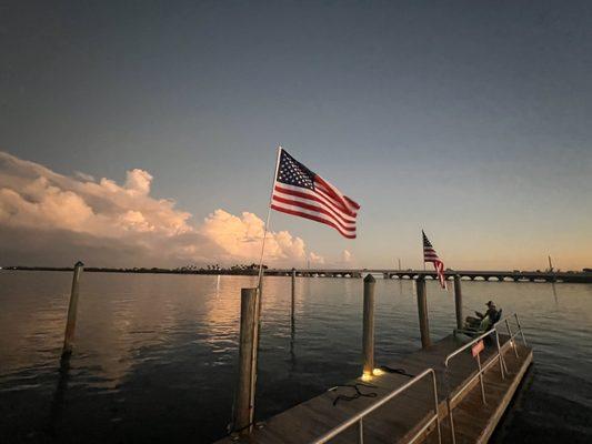 View from pier behind restaurant