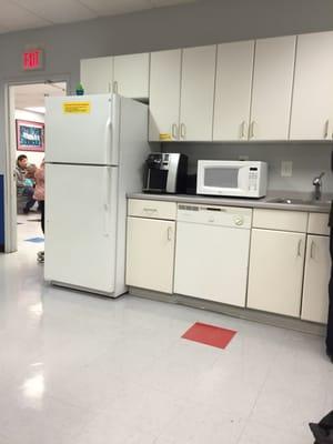 The kitchen area in the waiting room