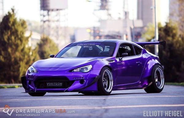 Gloss Candy Purple full wrap on a custom 2014 Subaru BRZ