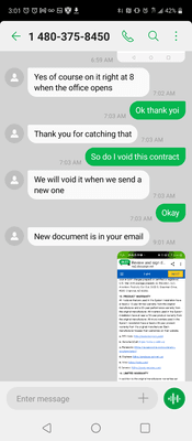 Here he even says good thing I caught his mistake and was going to cancel contract and send 2nd one