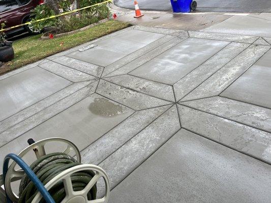 Newly poured concrete.