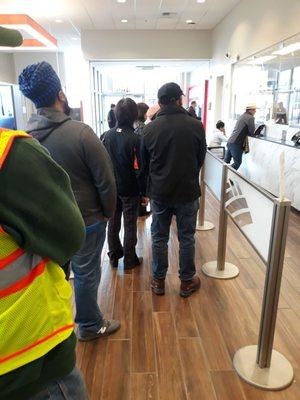 Long lines as always at this bank. There is this one hispanic lady teller that has some serious issues. She is always making mistakes.