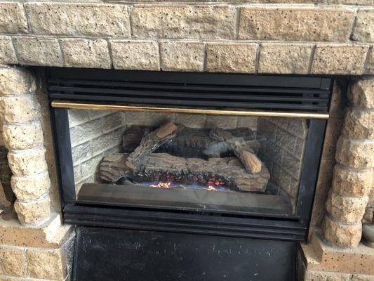 Our gas fireplace expertly cleaned & serviced by Isaac.