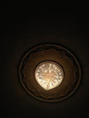 Chandelier in the immaculately renovated interior.