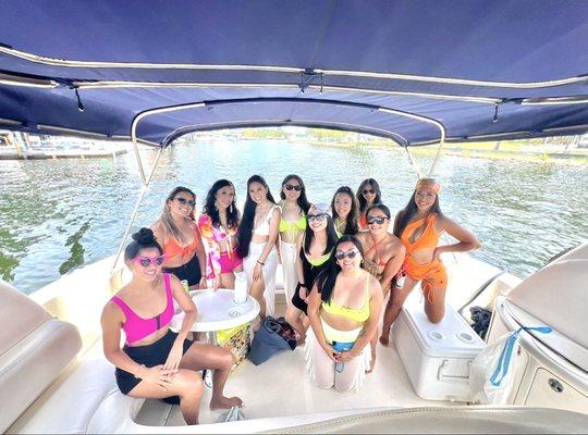 Girls excited for what awaits 
.
PartyonaBoatRentals.com
.
#bachelorette #partyonaboatrentals #yacht #miamiyacht #yachtmiami