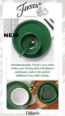 Coming soon June 1st at Dillard's Fiesta's new color Jade