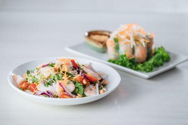 Asian Mint's healthy bites: Asian Noodle Salad and Fresh Summer Rolls