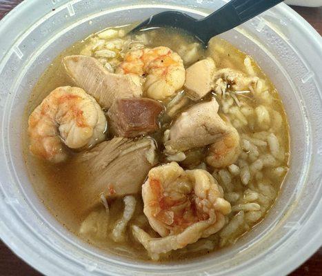 Cup of Cajun Seafood Gumbo. 16 ounces of beautifully seasoned goodness!