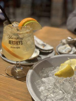 Cocktail and oysters