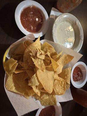 Chips, salsa and queso