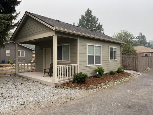 An "ARU" (additional dwelling) in the back yard. Just completed in Ashland