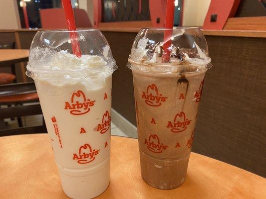 Vanilla and chocolate shakes