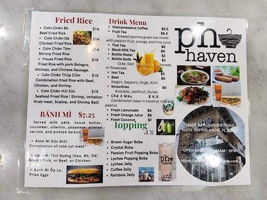 New menu as of 4/20/23