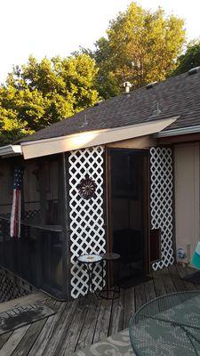 Screened in porch after raised roof repair.