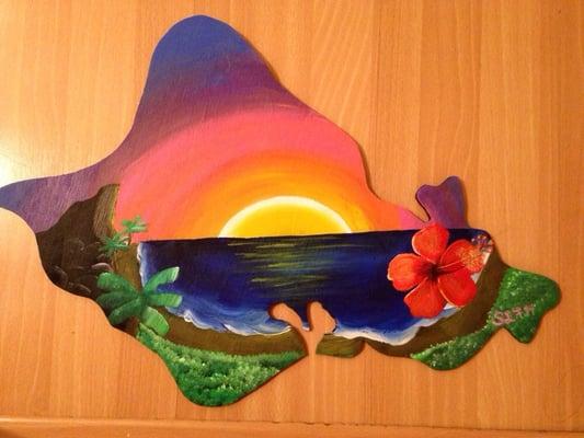 Loving this oahu shaped painting I got there :)