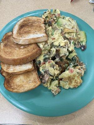 Garden omelette as a scramble