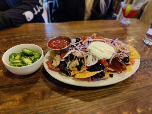 Chicken nachos are VERY basic and we will NOT order them again