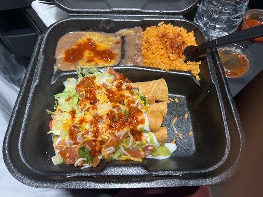 #14. Four Flautas Combo Plate