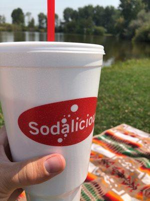 Enjoying Sodalicious at Eagle Island State Park