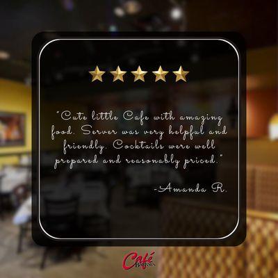 We're passionate about what we do because of you! Spread the love by leaving us a review and let us know how your Cafe Barron...