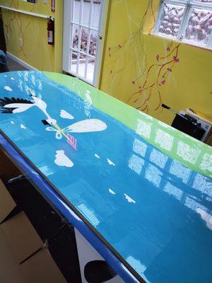 Epoxy covered table