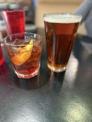 Beer and cocktail