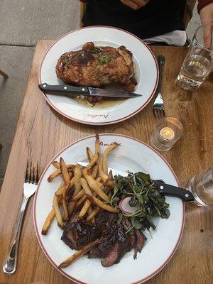 Steak frites + chicken