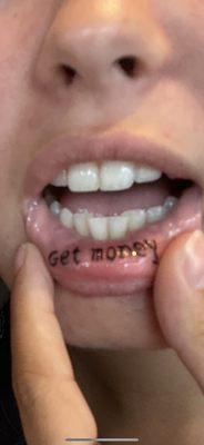 Lip tattoo