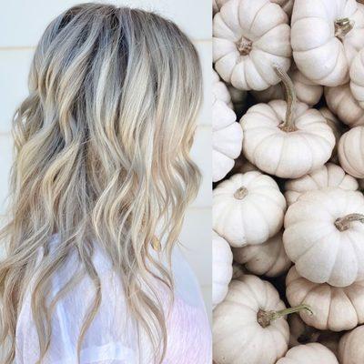 White pumpkin inspired fall Blonde hair