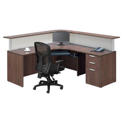 Modern reception desk available in different sizes, colors and configurations. Give Portland Office Furniture a call for details.