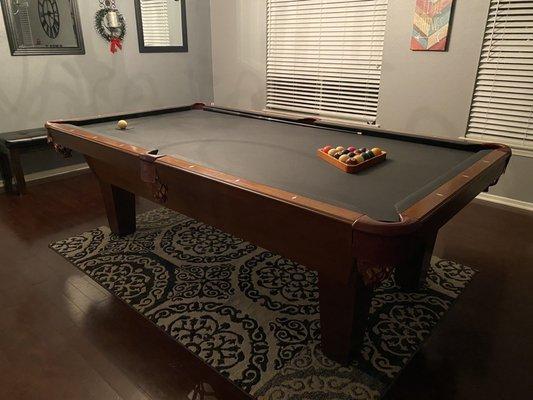 Pool table after