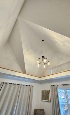 Modern light on 18' ceiling