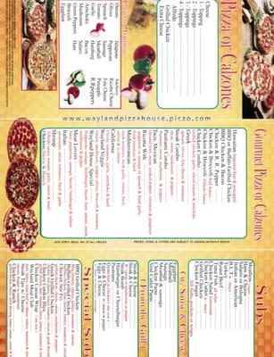 Wayland House of Pizza menu p 1