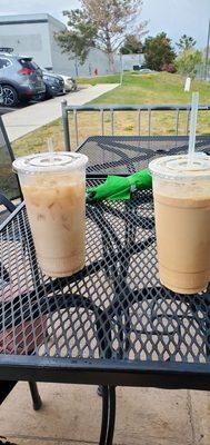 Iced London Fog and Iced Breve Latte w/SF Hazelnut