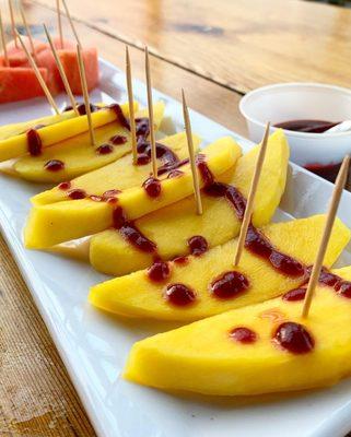 Mangoes with chamoy