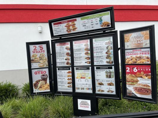 Drive thru menu