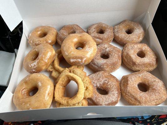 Bakers Dozen! Cinnamon Sugar, Naked & Fresh Glazed Donuts