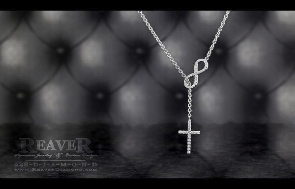 'The Infinity Diamond Cross Lariat Necklace'