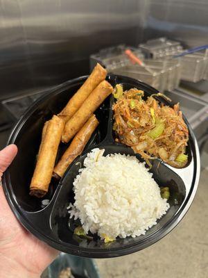 5pc lumpia combo with rice and pancit