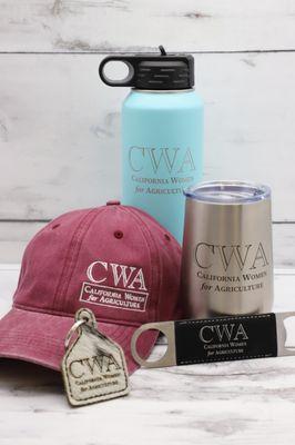 Need promotional items? We've got you covered. Anything from branded pens to stickers and engraved drinkware!