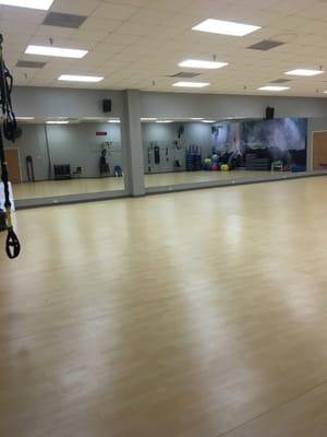 Aerobic room with mats, TRX, bosu balls, etc. And where classes are held.