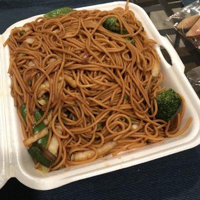 Lo mein that is actually spaghetti.